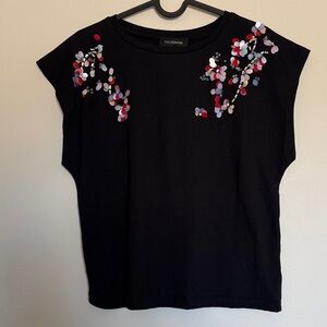 Black Sequin Top Small